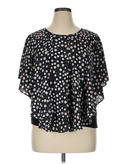 Pre-owned Elle Short Sleeve Blouse In Black