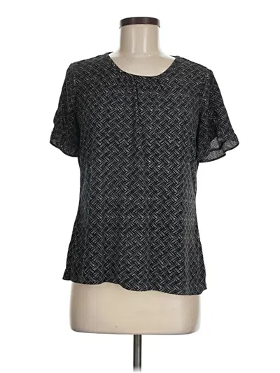 Pre-owned Elle Short Sleeve Blouse In Gray