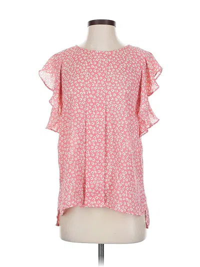 Pre-owned Elle Short Sleeve Blouse In Pink