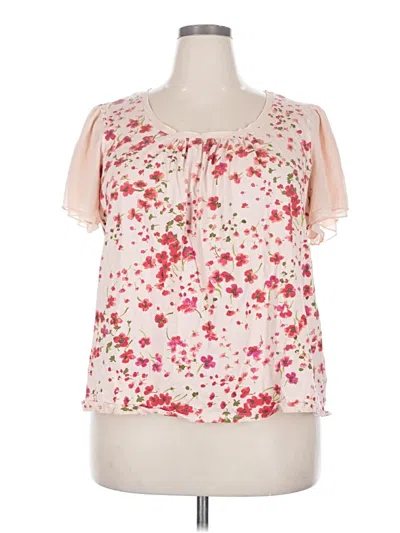 Pre-owned Elle Short Sleeve Blouse In Pink