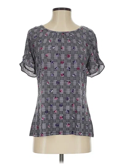 Pre-owned Elle Short Sleeve Blouse In Purple