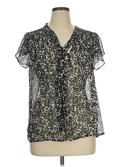 Pre-owned Elle Short Sleeve Blouse In Silver