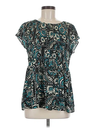 Pre-owned Elle Short Sleeve Blouse In Teal