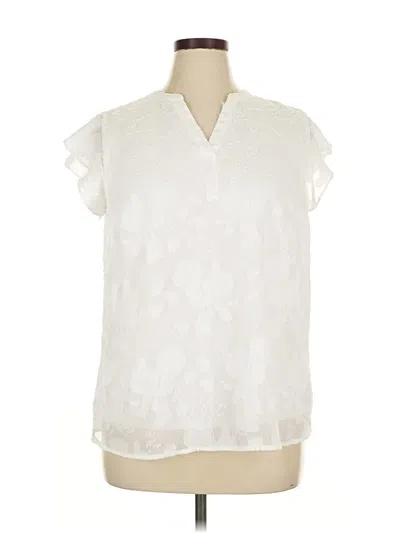 Pre-owned Elle Short Sleeve Blouse In White