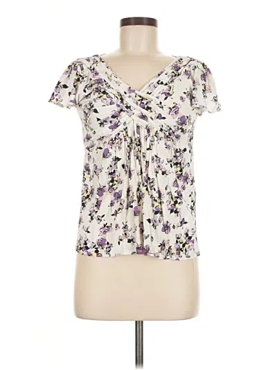 Pre-owned Elle Short Sleeve Blouse In White