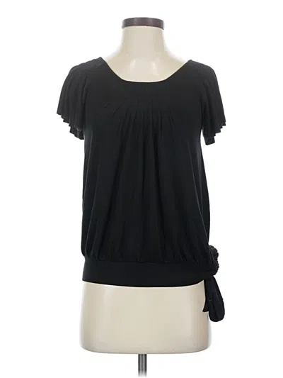 Pre-owned Elle Short Sleeve Top Black Keyhole Neckline Tops