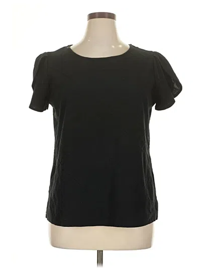 Pre-owned Elle Short Sleeve Top Black Scoop Neck Tops