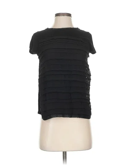 Pre-owned Elle Short Sleeve Top Black Square Neckline Tops