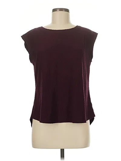Pre-owned Elle Short Sleeve Top Burgundy Boatneck Tops