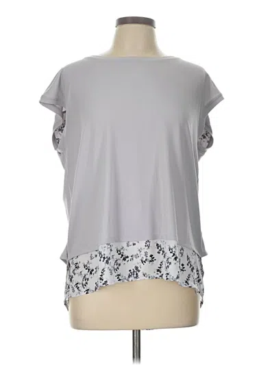 Pre-owned Elle Short Sleeve Top Gray Cowl Neck Tops