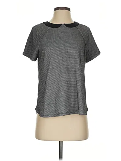 Pre-owned Elle Short Sleeve Top Gray Crew Neck Tops