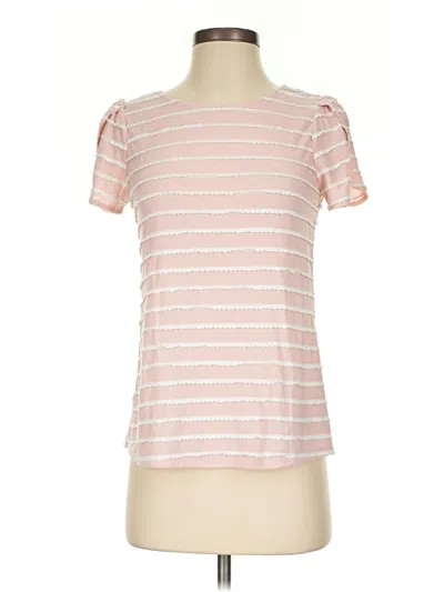 Pre-owned Elle Short Sleeve Top Pink Boatneck Tops