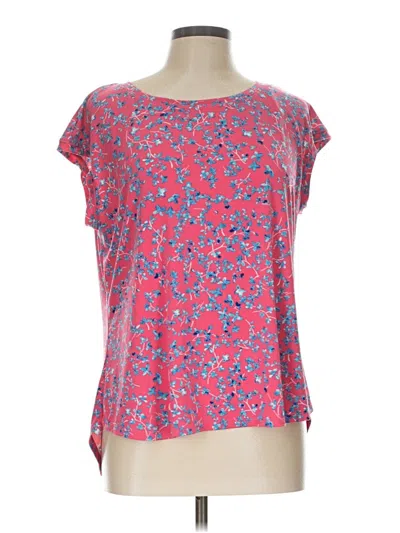 Pre-owned Elle Short Sleeve Top Pink Boatneck Tops