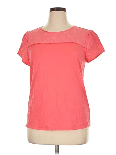 Pre-owned Elle Short Sleeve Top Pink Sweetheart Neckline Tops