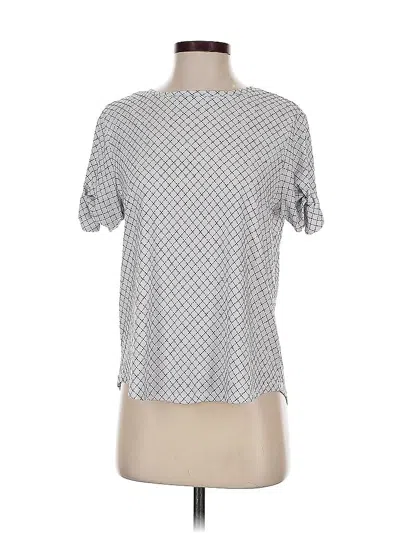 Pre-owned Elle Short Sleeve Top White Square Neckline Tops