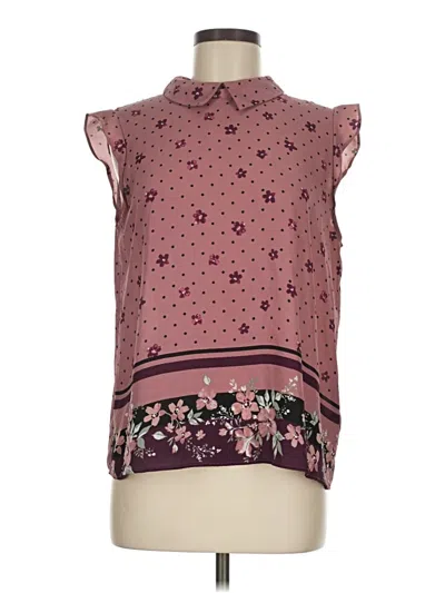 Pre-owned Elle Sleeveless Blouse In Burgundy