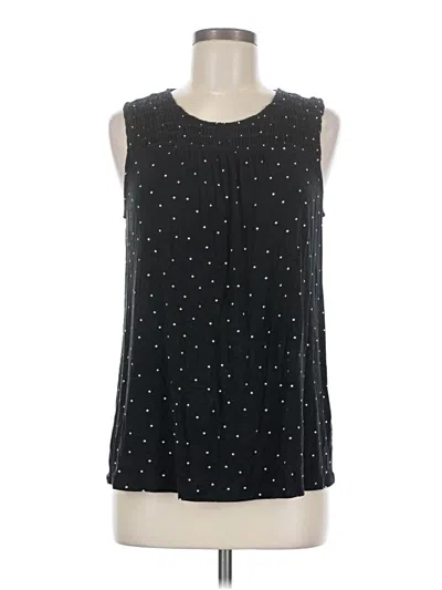 Pre-owned Elle Sleeveless Top Black Scoop Neck Tops