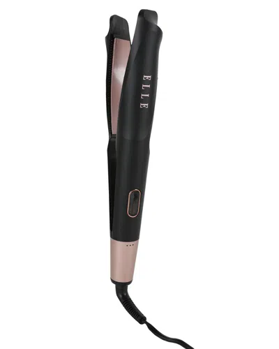 Elle Twisted 2-in-1 Flat/curling Iron In Black
