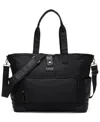 Elle Voyage 14.5" Twill And Faux Leather Weekender Tote Bag In Black