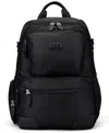 Elle Voyage 17.5" Twill And Faux Leather Backpack In Black