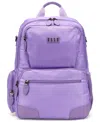 Elle Voyage 17.5" Twill And Faux Leather Backpack In Purple