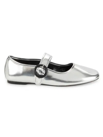 Elle Women's Mary Jane Ballet Flats In Silver