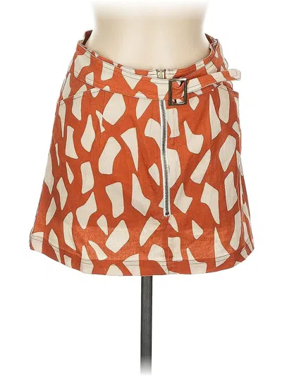 Pre-owned Ellejay Casual Skirt In Orange