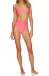 Ellejay Women's Carmen High Waisted Bottom In Salmon In Pink