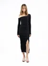 Elleme Asymmetric Fitted Dress Black In Black