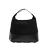 Elleme Large Loop Suede Leather Shoulder Bag In Black