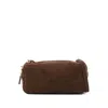 Elleme Mini Trousse Suede Double-zip Shoulder Bag In Brown