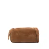 Elleme Mini Trousse Suede Double-zip Shoulder Bag In Brown
