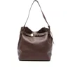 Elleme Pebbled-leather Buckle Shoulder Bag In Brown