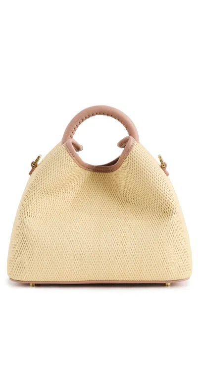 Elleme Baozi Raffia Leather Bag Natural/dust Pink