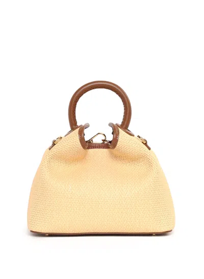 Elleme Baozi Raffia Natural/cognac In Neutral