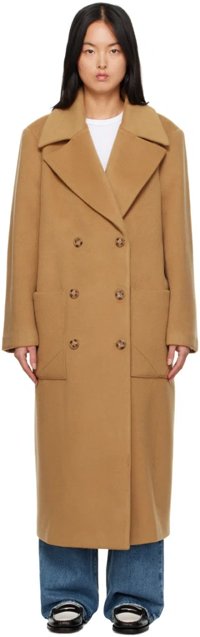 Elleme Beige Boyfriend Coat In Camel