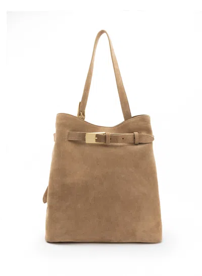 Elleme Belt Bag Suede Tan In Brown