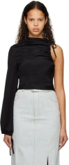 Elleme Black Asymmetric Blouse In Black