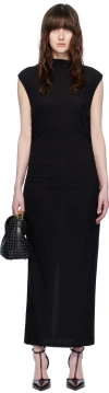 Elleme Black Draped Maxi Dress In Black