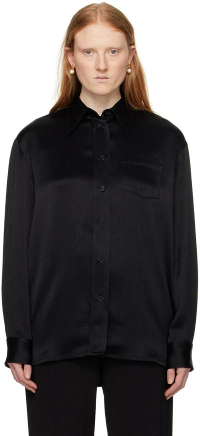 Elleme Black Straight Shirt In Textured Black