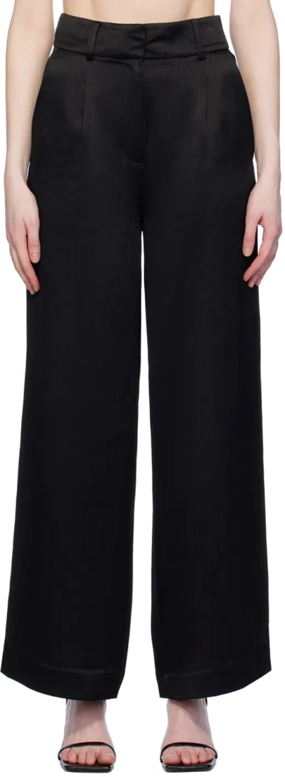 Elleme Black Textured Trousers In Textured Black