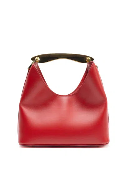 Elleme Boomerang Leather Red In Black