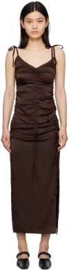 Elleme Brown Ruched Camisole In Brown