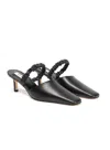 Elleme Chouchou Square Toe Mule Leather Black In Black