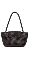 Elleme Courrier Tote Woven Leather Dark Brown In Dark Brown