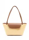 Elleme Courrier Tote Raffia/leather Natural/cognac