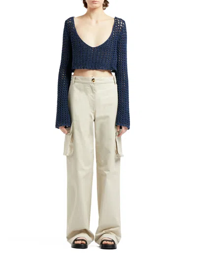 Elleme Crochet Top Navy In Blue