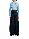 Elleme Cropped Shirt Blue In Blue
