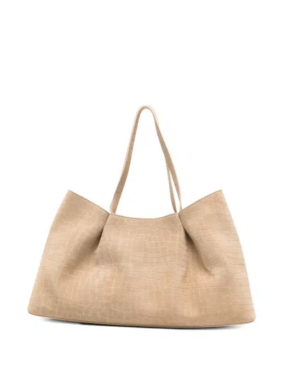 Elleme Dimple Crocodile-effect Tote Bag In Neutral