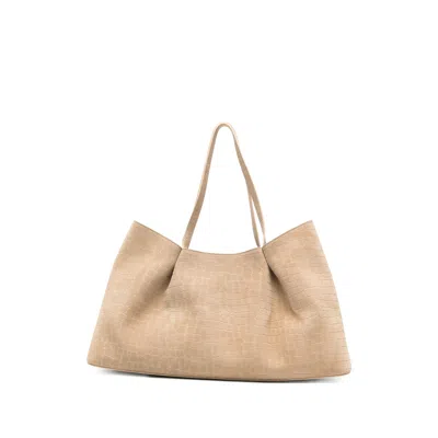 Elleme Dimple Crocodile-effect Tote Bag In Neutral